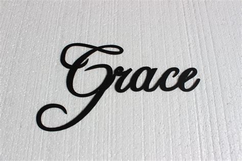 Grace Word Fancy Script Font Metal Wall Art Home Decor