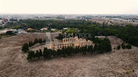 drone footage of the Temple of Zeus, Cyrene, Libya, history of Libya, landmarks in Libya