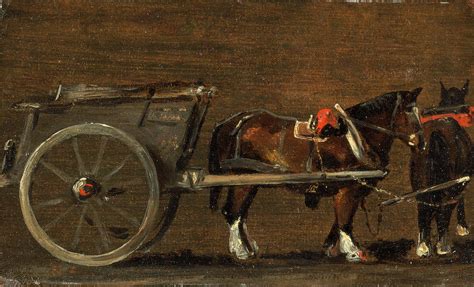 Horse And Cart A Farm Cart With Two Horses In Harness Painting by Litz Collection - Fine Art America