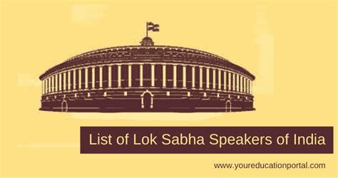 List of Lok Sabha Speakers of India | Speakers in 17 Terms of Lok Sabha