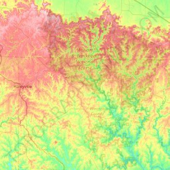 William B. Bankhead National Forest topographic map, elevation, terrain