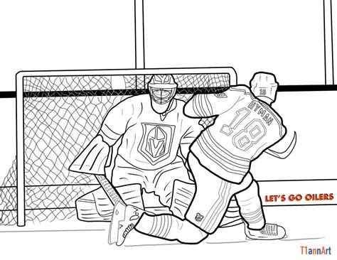 Zach Hyman Edmonton Oilers 18 Coloring Page Colouring Kids Hockey NHL ...