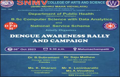 Dengue Awareness Rally and Campaign - Shri Nehru Maha Vidyalaya