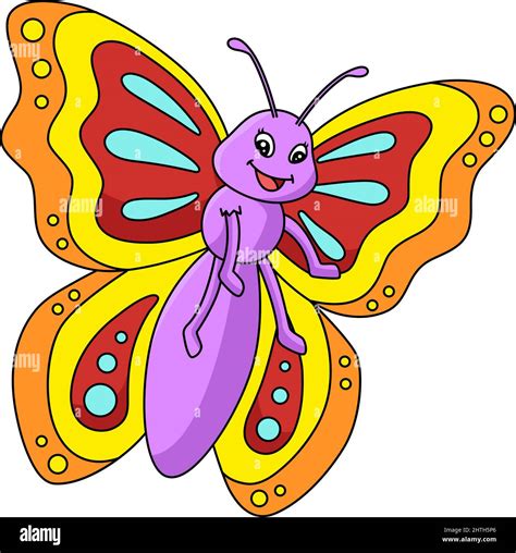 Butterfly Cartoon Colored Clipart Illustration Stock Vector Image & Art - Alamy