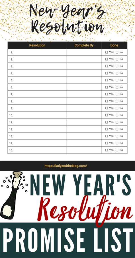 New Year's Resolution List - Free Promise Printable Here