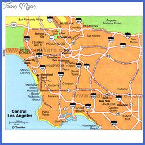 Los Angeles Map Tourist Attractions - ToursMaps.com