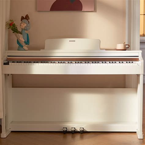 Donner DDP-100 White 88 Key Fully Weighted Upright Digital Piano with 3 Pedals | Buy Online ...