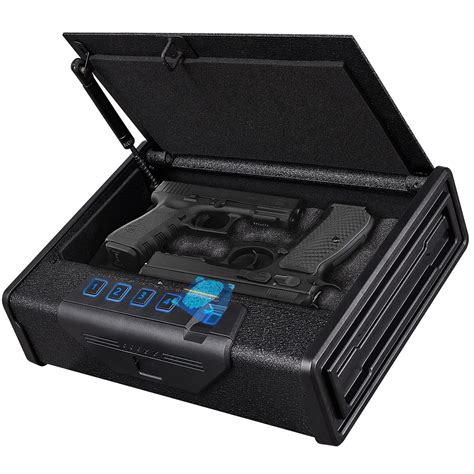 KAER Biometric Gun Safes for Pistols, Quick Access Biometric Fingerprint Safe with Mute Function ...