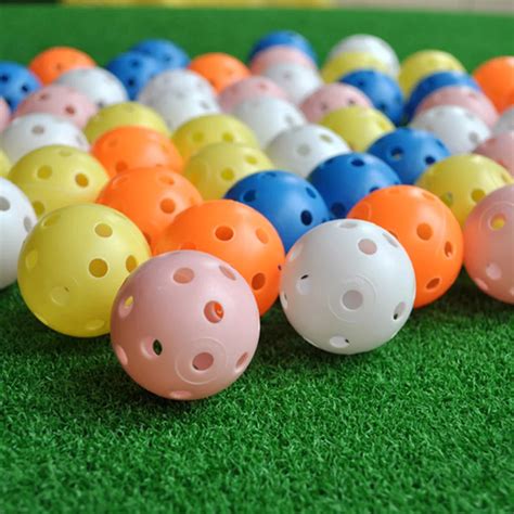 Random Colors New Plastic Golf Balls Airflow Hollow Golf Practice Training Sports Balls 20Pcs-in ...