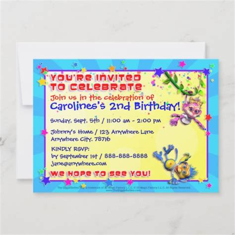 Birthday Invite with "The GiggleBellies" | Zazzle