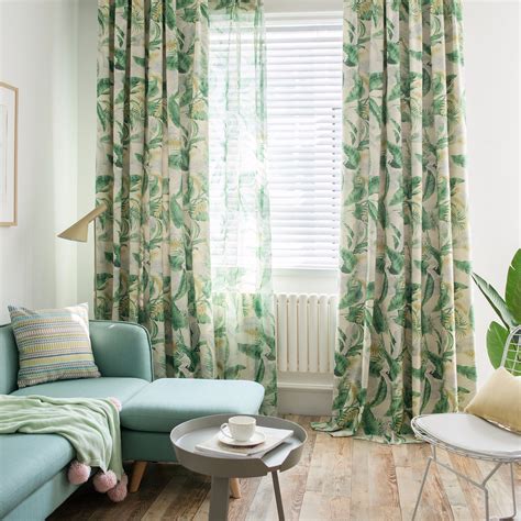 Slow Soul Grey Blue Green Forest King Curtain Quality Modern Fabric Tulle Curtains For Living ...