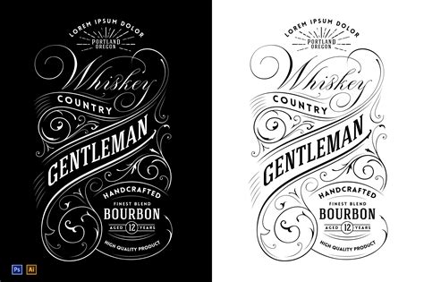 Whiskey Label Logo | Creative Illustrator Templates ~ Creative Market