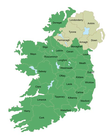Ireland - counties • Map • PopulationData.net