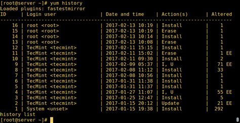 How to Use ‘Yum History’ to Find Out Installed or Removed Packages Info ...