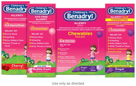 Children S Benadryl Allergy Plus Congestion Dosage Chart By Weight ...