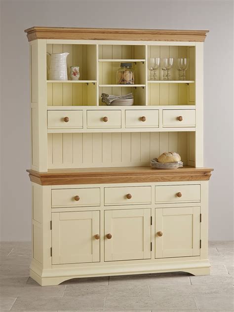 Country Cottage Natural Oak and Painted Large Dresser | Kitchen dresser ...