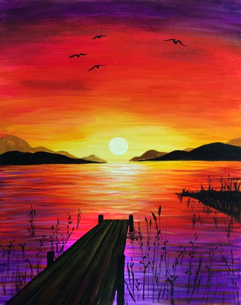 drawing sunset的圖片搜尋結果 | Landscape paintings, Sunset painting, Sunset art