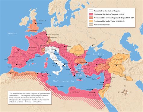 Roman Empire Map (At its height & Over time) 2024