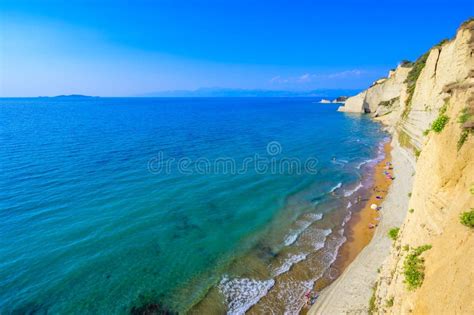 Sunset at Loggas Beach in Corfu Greece Stock Image - Image of rock, ionian: 126253391