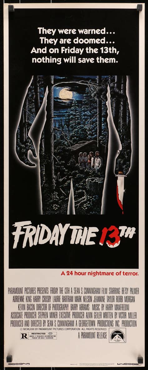 Friday the 13th Movie Poster | Insert (14x36) Original Vintage Movie Poster