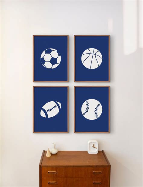 Sports Wall Art for Boys Sports Printable Wall Art Set | Etsy