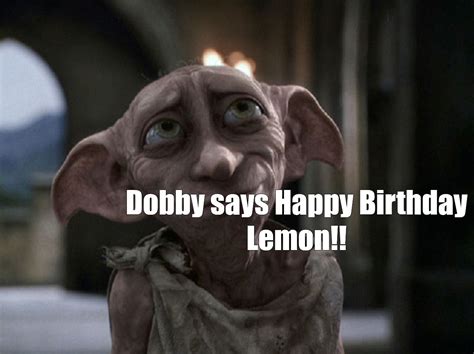 Meme: "Dobby says Happy Birthday Lemon!!" - All Templates - Meme-arsenal.com