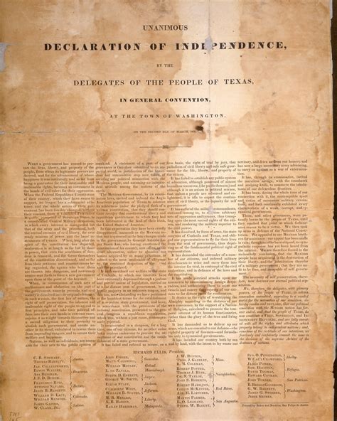 Texas Declaration of Independence, March 2, 1836 | TSLAC