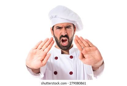 Chef Making Stop Sign Over White Stock Photo 279080861 | Shutterstock