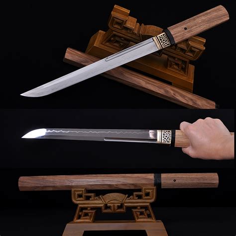 HIGH QUALITY JAPANESE SWORD SHORT SWORD TANTO CLAY TEMPERED FULL TANG BLADE HUALEE SAYA