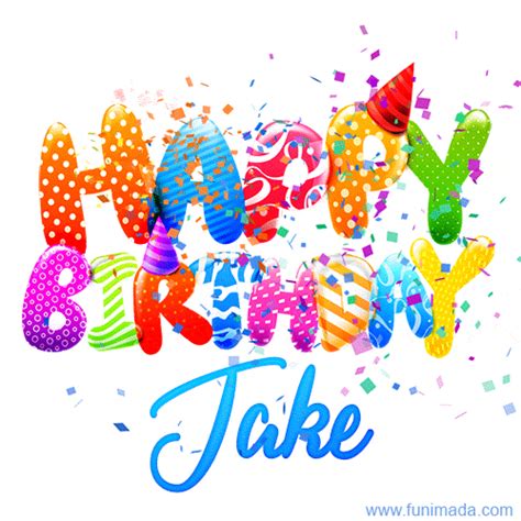 Happy Birthday Jake - Creative Personalized GIF With Name | Funimada.com