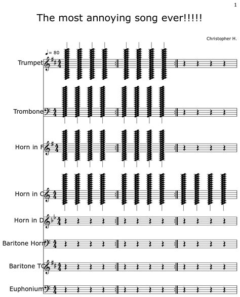 The most annoying song ever!!!!! - Sheet music for Trumpet, Trombone, Horn in F, Baritone Horn ...