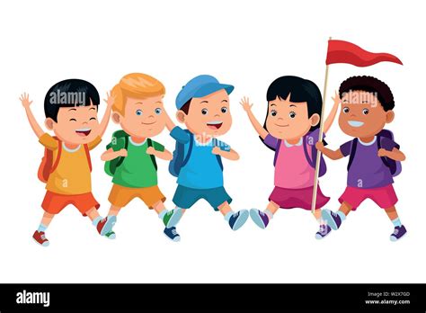 Kids and summer camp cartoons Stock Vector Image & Art - Alamy