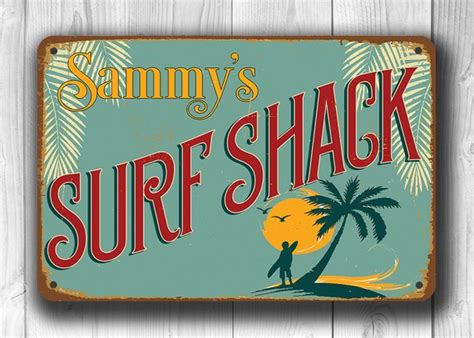 CUSTOM SURF SHACK Sign Surf Shack Signs Vintage style Surf