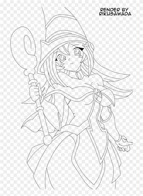 Download Dark Magician Girl Lineart - Dark Magician Girl Coloring Pages ...