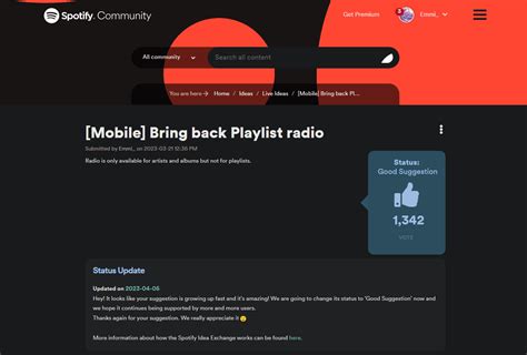 Bring back Playlist radio - The Spotify Community