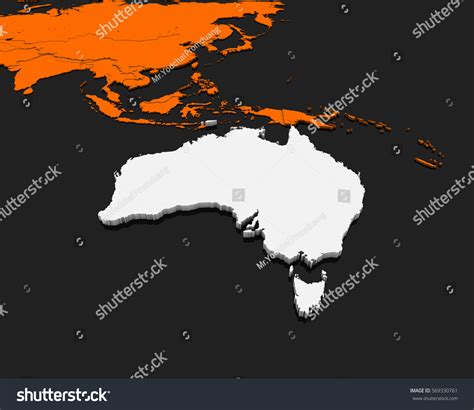 Australia Map Orange Background 3d Rendering Stock Illustration ...