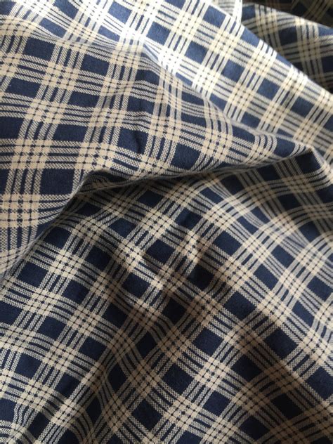 Country Blue Plaid Cotton Fabric - Etsy