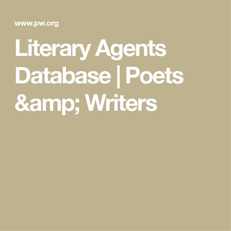 Literary Agents Database | Literary agent, Event calendar, Literary