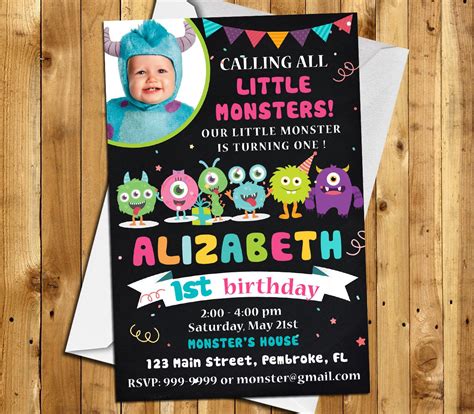 monster invitation, monster birthday invitation, monster party ...