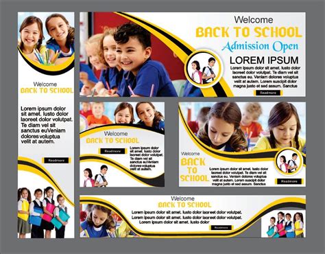 School Banner Vector | School banner, Banner design, Banner ads design