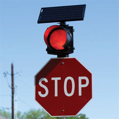 Red Green Solar Traffic Light Blinker with STOP Sign – MMBX