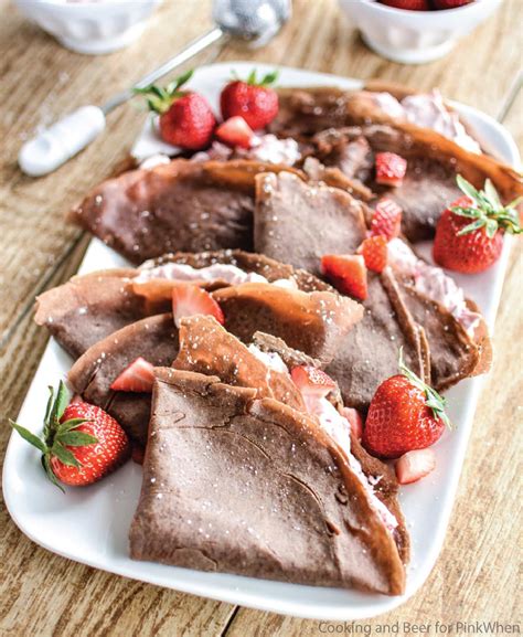 Strawberry Cheesecake Chocolate Crepes - PinkWhen