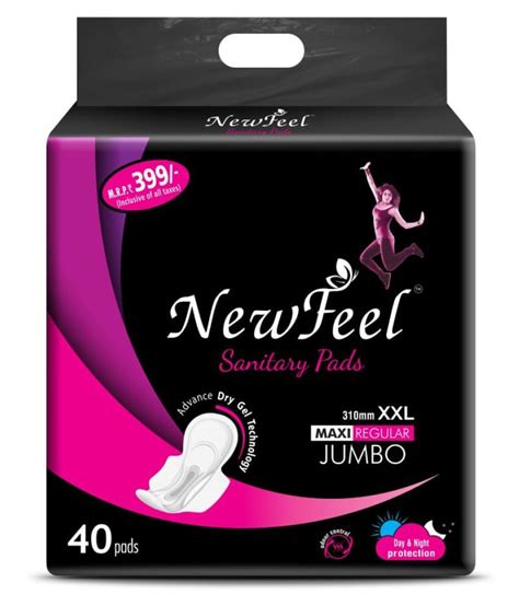 NewFeel JUMBO Wings Sanitary Pads with Wings Secure XXL 40 Sanitary ...