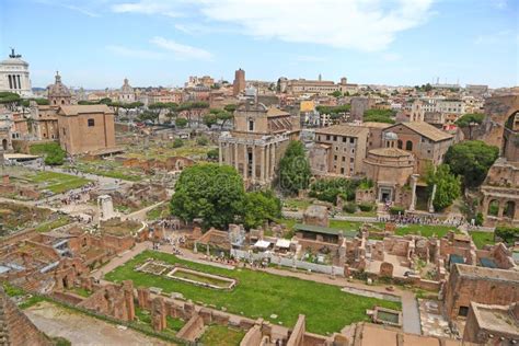 Ancient Roman Forum Ruins in Rome Editorial Stock Photo - Image of ...