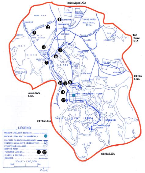 Map of Port Harcourt Government Area showing areas prone to flooding. | Download Scientific Diagram