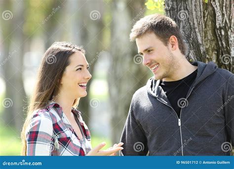 Two Happy Teen Friends Talking Stock Photo - Image of boyfriend, happy ...