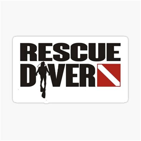 "Rescue diver. Underwater diver design for diving lovers" Sticker by Peycer | Redbubble