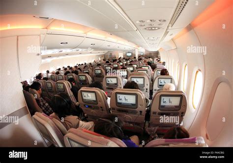 Emirates Airline Jet airplanes interior view Stock Photo - Alamy