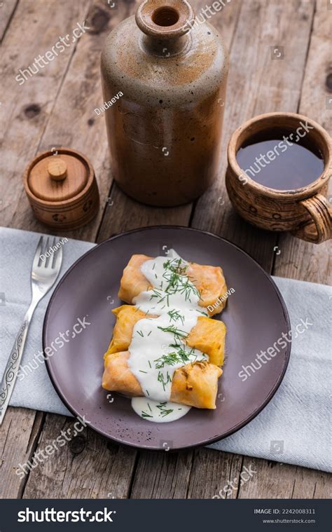 Ukrainian Traditional Dish National Cuisine Holubtsi Stock Photo ...