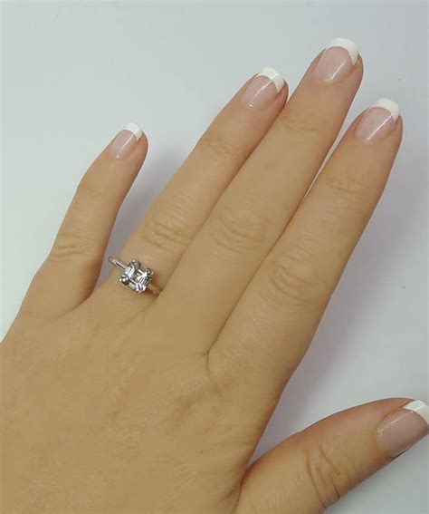 Princess cut solitaire ring herkimer diamond conflict free